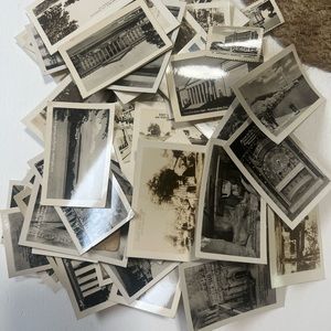 Vintage black and white photo souvenir card photos of historical places U.S.